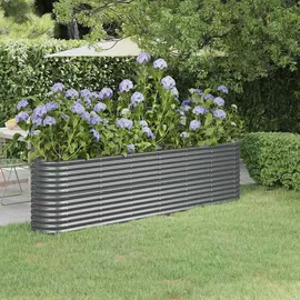 vidaXL Hochbeet Pulverbeschichteter Stahl 260 x 40 x 68 cm Anthrazit