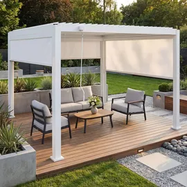 MCW Seitenwand für Pergola MCW-P65 3 Stück 3 x 3 m Weiß