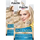 Palette POLY Intensiv Creme Coloration L9-0 Platin Blond Stufe 3 (2 x 135 ml), Permanenter Aufheller für strahlendes, langanhaltendes Blond, Anti-Gelbstich-Effekt