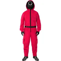 Funidelia Offizielles Squid Game Netflix Kostüm für Herren und Damen mit Kreis-Maske, Overall Squid Game für Erwachsene, Karneval, Halloween und Partys – Größe XXL