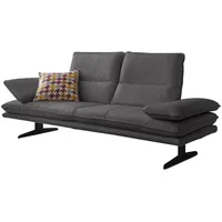 2,5-Sitzer W.SCHILLIG "broadway, Designsofa mit tollem Sitzkomfort", grau (anthrazit s22), B:236cm H:94cm T:96cm, Flachgewebe S22 (100% Polyester), Sofas, Sitztiefenverstellung, Kopfteil- & Seitenteilverstellung, Breite 216cm