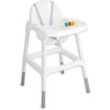 ml-wohnen Stella Trading Dejan Hochstuhl Baby in Weiß, Grau - Sicherer Kinderstuhl