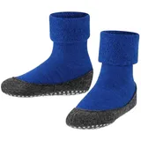 Falke Kinder Hausschuhe Cosyshoe Pantoffeln, Anti-Rutsch, Schurwolle Blau 31-32