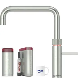 BieTal® Quooker Fusion Square Edelstahl COMBI Reservoire kühles sprudelndes Wasser CUBE