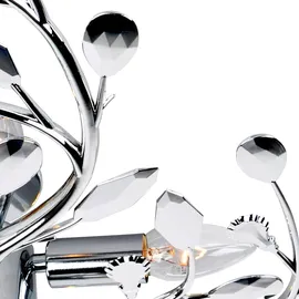 GLOBO Deckenleuchte, 5 flammig, Metall Chrom, Blätter Design