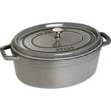 La Cocotte Topf 5,5 l oval graphitfarbig aus Gusseisen gefertigt