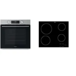 Whirlpool Backofen-Set OMK58CU1SX + Ceran-Kochfeld AKT8090NE