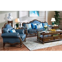 JVmoebel Sofa Blaue Barock Rokoko Chesterfield Sofagarnitur Couch Luxus Sofa 3+1, Made in Europe blau