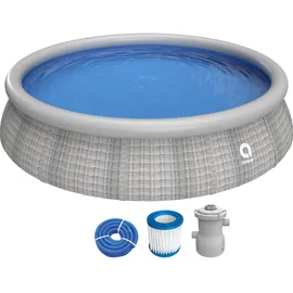 Avenli Pool grau Kunststoff, Grafikmuster, 7,280 L, rund 396x84x396 cm Freizeit, Pools und Wasserspaß, Pools