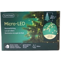 Lumineo Micro LED Baumbeleuchtung aus 672 LED grün weiß 210cm