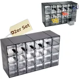 GarPet 2x Kleinteilemagazin Sortimentskasten 15 Fach Sortierkasten für Kleinteile Organizer Schrauben Sortierbox Sortimentsboxen