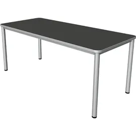 Kerkmann Prime Schreibtisch anthrazit rechteckig, 4-Fuß-Gestell silber 200,0 x 100,0 cm