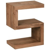 KADIMA DESIGN Beistelltisch »Massivholz S- Cube Wood Akazie Stand Bücher«