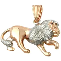 GALLAY Sternzeichenanhänger Löwe bicolor 9Kt Rotgold