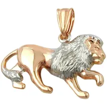 GALLAY Sternzeichenanhänger Löwe bicolor 9Kt Rotgold