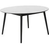 Hammel Furniture Esstisch »Meza Designtisch mit Auszugsfunktion und 2 Einlegeplatten«, Ø135(231) cm, runde Tischplatte aus MDF/Laminat, Massivholzgestell weiß + schwarz) , 99697615-0 B/H/T: 135 cm x 73,5 cm x 135 cm