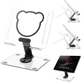 Tablet Ständer 360°Drehbar,Tablet Halterung Tisch Verstellbar Acrylständer Kompatibel Mit 4-13Zoll Telefon,Ultra Stabiler Universal Tablet Ständer, Kompatibel Mit Ipad, Iphone, Kindle (Schwarz)