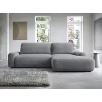 Goldstoff Ecksofa mit Schlaffunktion und Bettkasten, Cord Sofa - Modernes Schlafsofa, L-Form Schlafsofa mit Schlaffunktion und Bettkasten, moderner Cordstoff 2 Teile, pflegeleichtes Cordsofa mit Schlaffunktion in dunkelgrau grau