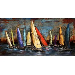 3D-Metallbild - Motiv: Segelboote - 60 x 150cm