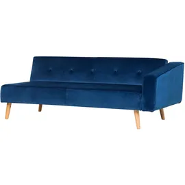 Beliani Eckschlafsofa 4-Sitzer VADSO Samtstoff Marineblau rechtsseitig