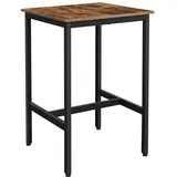 VASAGLE Stehtisch quadratisch 60 x 60 x 92 cm Braun/Schwarz