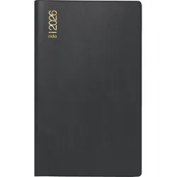 Rido Taschenkalender uni-planer 10,4x15,3cm 1 Monat/2 Seiten Kunststoff schwarz 2026