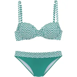 JETTE Bügel-Bikini, Damen grün-weiß, Gr.38 Cup B,