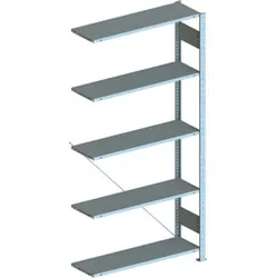 Meta Steckregal Anbauregal S3 CLIP 80 AR 2000 x 1000 x 300 mm verzinkt + 5 Böden