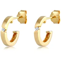 DIAMORE Elli DIAMONDS Earrings Women Creole with Diamond (0.03 ct.) in 585 Yellow Gold