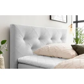 Belanoti MARBO Boxspringbett 140x200 mit Bettkasten 7-Zonen Taschenfederkern Matratze Topper Bett 140x200 Eiche Farbe Weissgrau H2/H3 - Weiß