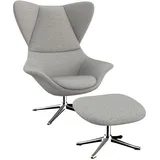 flexlux Ohrensessel »Stilo Relaxsessel, TV-Sessel«, Solitär, Stil-Ikone, drehbar, Fuß Aluminium grau