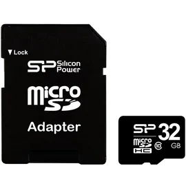 Silicon Power MicroSD Card 32GB SDHC CL.10 inkl. Adapter Multimedia-Technik Micro SD Karten