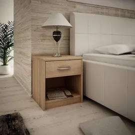 matkam Möbel Nachttisch, Sonoma Eiche, Holzwerkstoff, 38.8x45x35 cm, Schlafzimmer, Nachttische