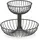 Zeller Obst-Etagere 2-lagig, Metall, schwarz 32 x 25,8 cm,