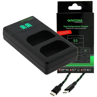 PATONA Premium Twin Performance PD Ladegerät für Canon LP-E6 USB-C Kabel