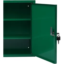 Relaxdays Medizinschrank, abschließbar, 3 Fächer, HxBxT: 36 x 31 x 10 cm, für Medikamente, Arzneischrank hängend, grün