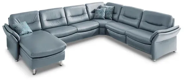 HUKLA Wohnlandschaft SF 1520 Leder Grau Steel