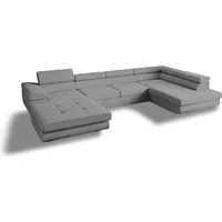 VENUS U sofa mit schlaffunktion 345 cm, mit Bettkasten - eckcouch U-Form - Grau - Grau