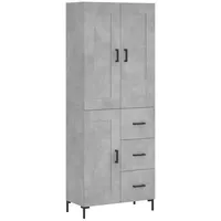 VidaXL Highboard Betongrau 69,5x34x180 cm Holzwerkstoff