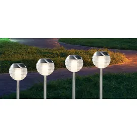 seasonals Solarleuchte Kunststoff Metall 32x12,5 4er Set silber