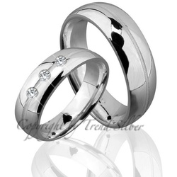 Trauringe123 Trauring Hochzeitsringe Verlobungsringe Trauringe Eheringe Partnerringe aus 925er Silber ohne Stein, J93 62