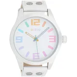 Oozoo Armbanduhr Basic Line mit Lederband 47 MM Bunt/Weiß C1085