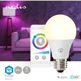 Nedis WIFILRC10E27 LED-Lampe Blau, Grün, Rot 9 W E27 9W RGB LED Glühbirne