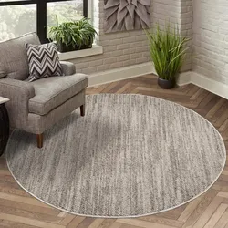 Teppich CARPET CITY "LINDO 8843", grau (taupe), H:11mm Ø:200cm, Obermaterial: 100% Polyester, Teppiche, Kurzflor, Hochtief-Muster/ 3D-Effekt, Boho-Stil, Wohnzimmer