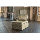 KAWOLA Schlafsofa DELLA, Sessel Schlafsessel Sofa Velvet versch. Farben beige|weiß