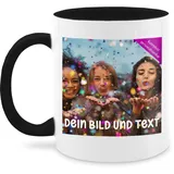 Tasse Tassen 325ml - Foto eigenem - Fotogeschenk I Geschenk Bild personalisiert I Geschenk mit Bild I Custom Photo - 325 ml - Schwarz - selbst gestaltet fototasse selber gestalten druck kaffeetasse