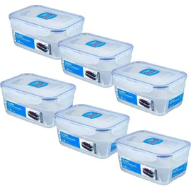 Lock & Lock HPL322 Vorratsdosen transparent 21,0 x 14,6 x 9,4 cm 1,8 l 6-teiliges Set