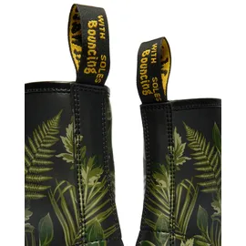 Dr. Martens Schnürboots DR. MARTENS "1460", Damen, Gr. 39, schwarz, grün, Synthetik, bedruckt, Schuhe Schnürboots, Blockabsatz, Schnürstiefelette mit floralem Kontrast-Print