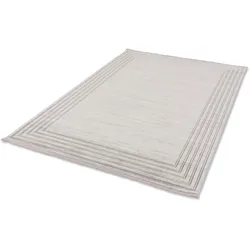 Teppich ASTRA "Vercelli 231/232 Kurzflorteppich", silber (silberfarben), B:133cm H:9mm L:190cm, Kunstfaser, Teppiche, Fransenteppich, 3-D Effekt, wollig weiche Oberfläche, mit Fransen, Wohnzimmer