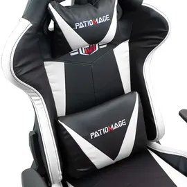 LACESTONE Gaming Stuhl Chair Drehstuhl Gamming Sessel PC Computer Gamingstuhl Gamingsessel (Weiß)